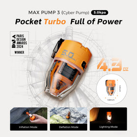 FLEXTAILGEAR Air Pump Max features a bright camping light for nighttime use.