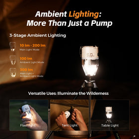 FLEXTAILGEAR Max Pump 3 features a transparent light design for night use.