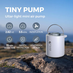 FLEXTAILGEAR Tiny Pump 1300mAh battery enables quick inflating and deflating.