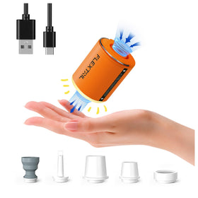 FLEXTAILGEAR tiny pump with magnetic lantern ready for campsite inflating