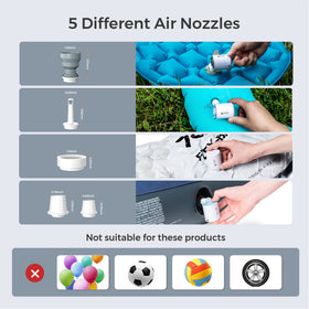 FLEXTAILGEAR Tiny Pump with nozzles set suitable for various inflatables.