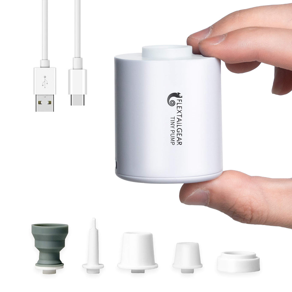 FLEXTAILGEAR Tiny Pump portable size ideal for camping and travel.