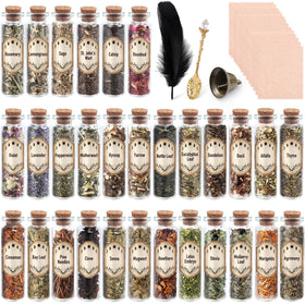 FLgengmh Witchcraft kit with 30 dried herbs for rituals and DIY projects.
