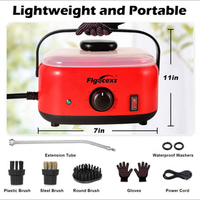 Flgocexs steam cleaner includes heat-resistant gloves for safe use.