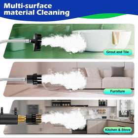 Flgocexs steam cleaner cleans upholstery with high-temperature steam.