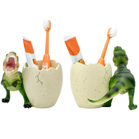 FlidRunest cute dinosaur bathroom accessory for desks and vanity storage.