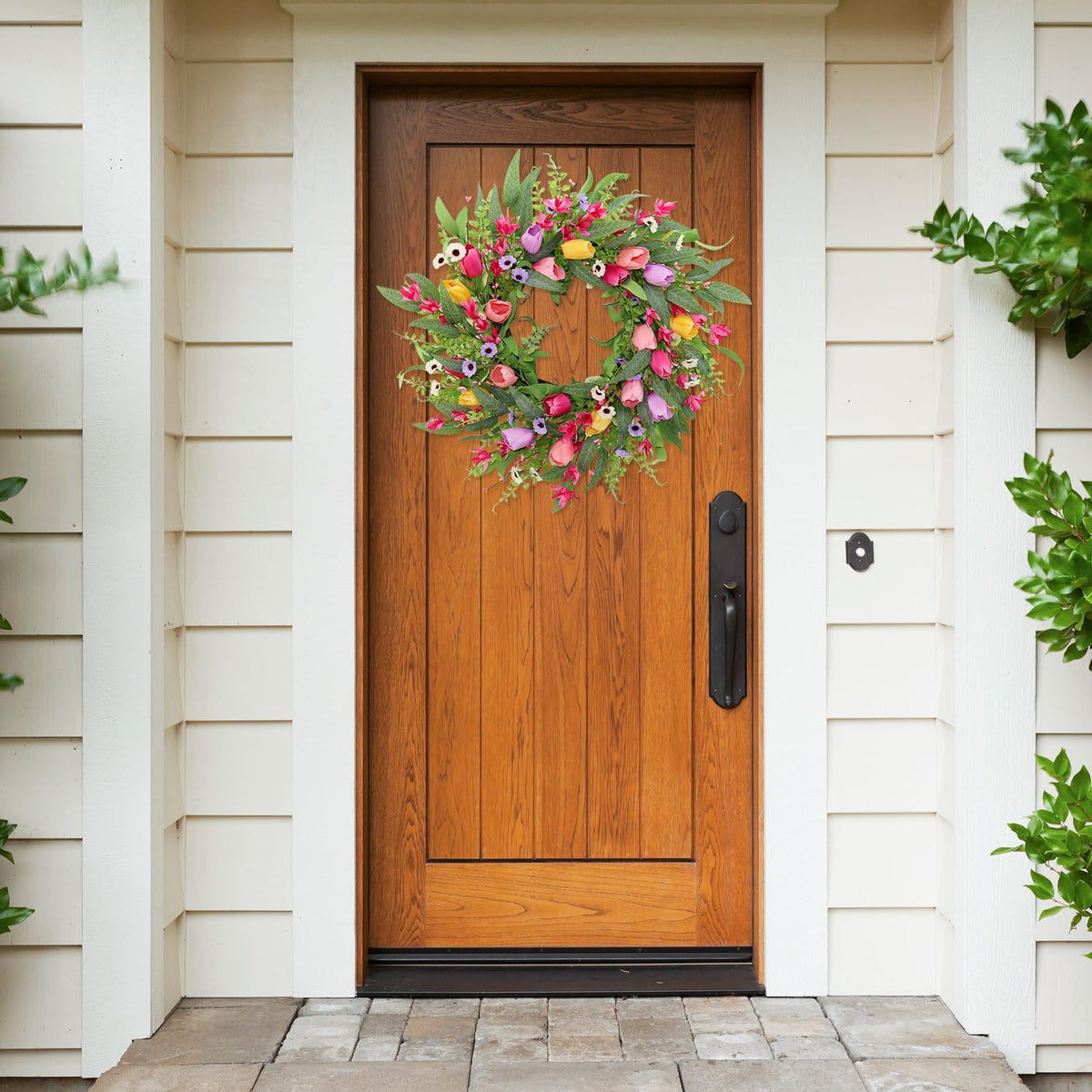 FLOAWYW festival-ready wreath creates festive ambiance in any setting.