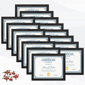 Flocey 8.5x11 frame set front view highlights a clean, uniform display for certificates.