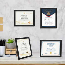 Flocey 8.5x11 frame set supports horizontal and vertical layouts for versatile display.