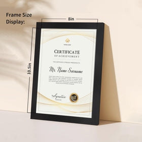 Flocey 8.5x11 frame set includes kickstand and ribbon for stable display.