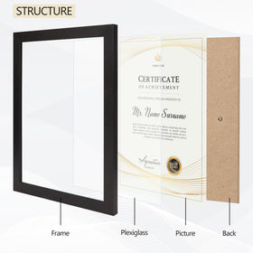 Flocey 8.5x11 frames are lightweight engineering wood with a timeless finish.