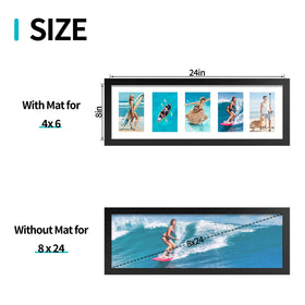 Flocey collage display showing five 4x6 photos with mat opening.