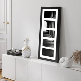 Flocey frame with removable mat option for larger displays.