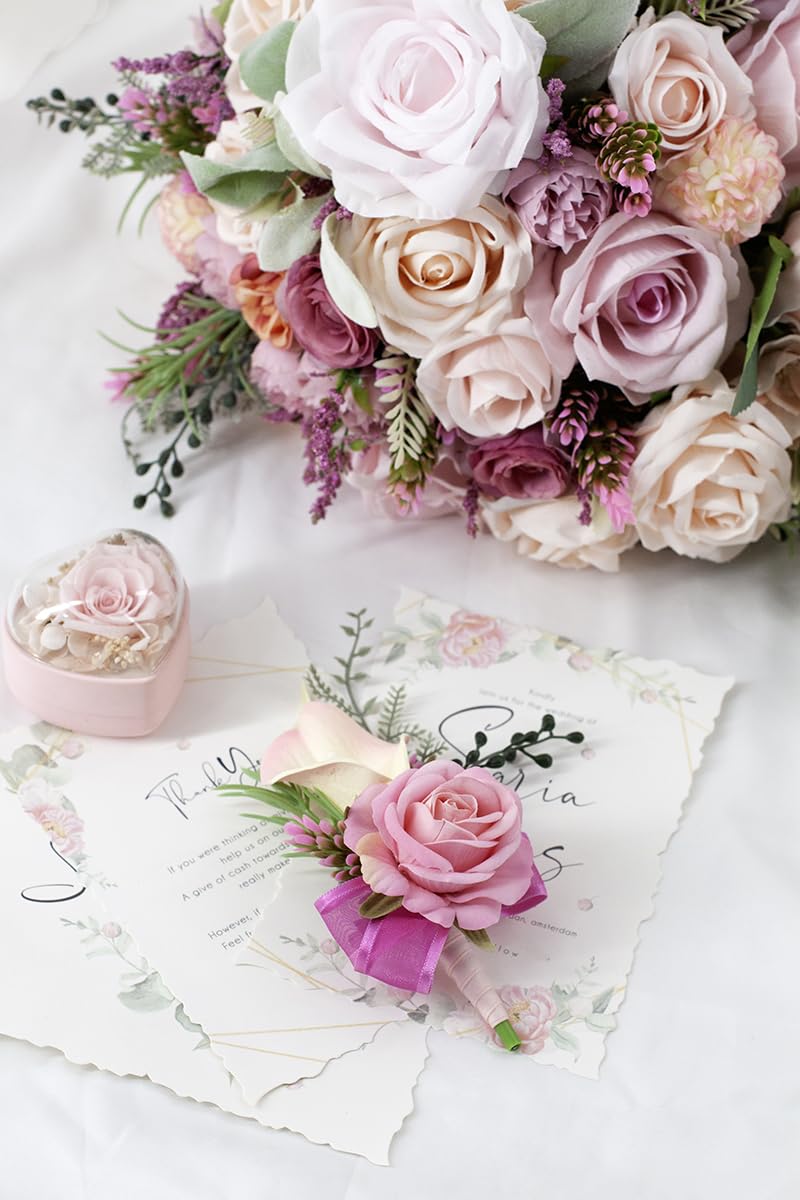 Floinla artificial calla lily and velvet rose design highlights premium craftsmanship.