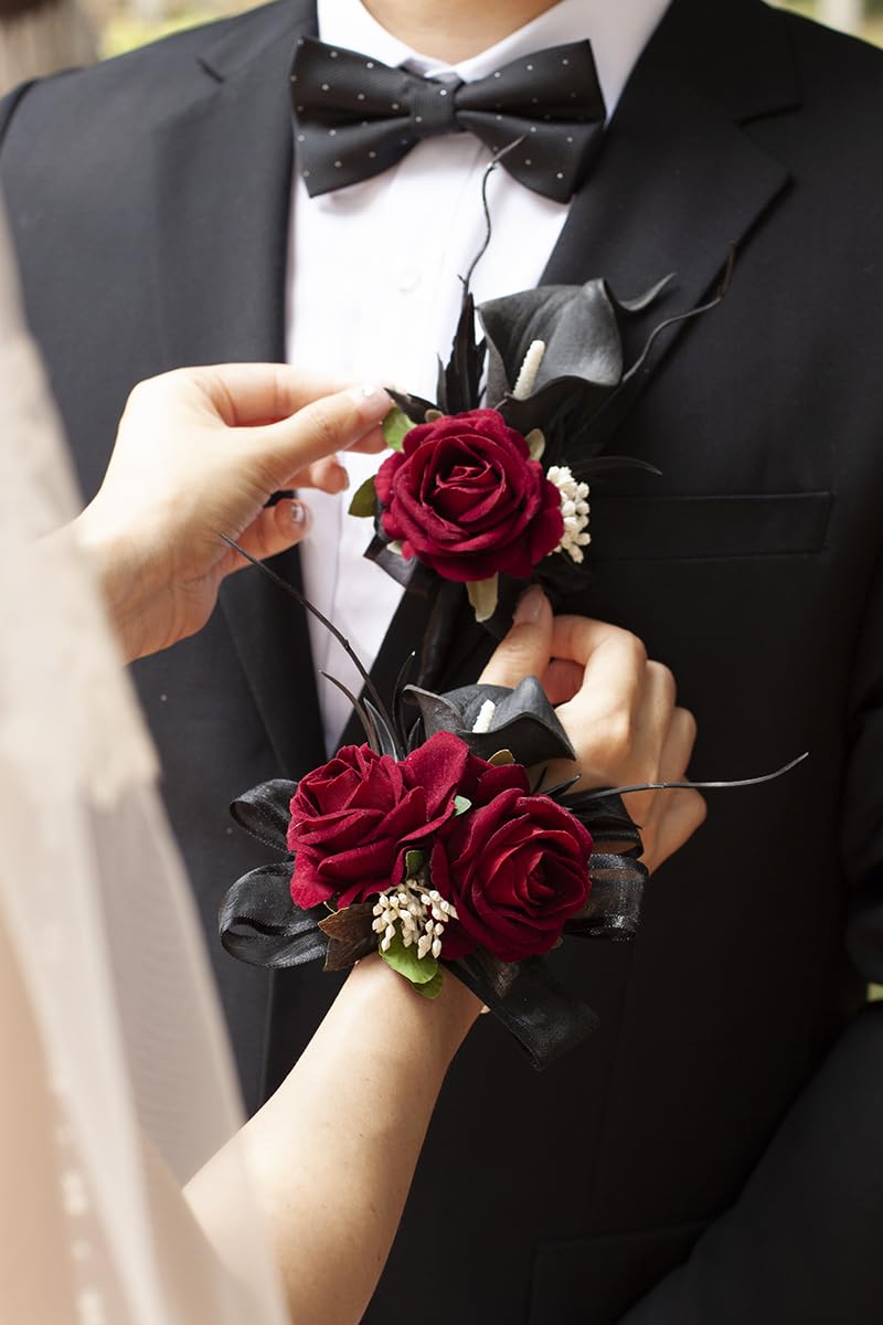 Floinla corsage and boutonniere ensemble displayed for weddings and proms