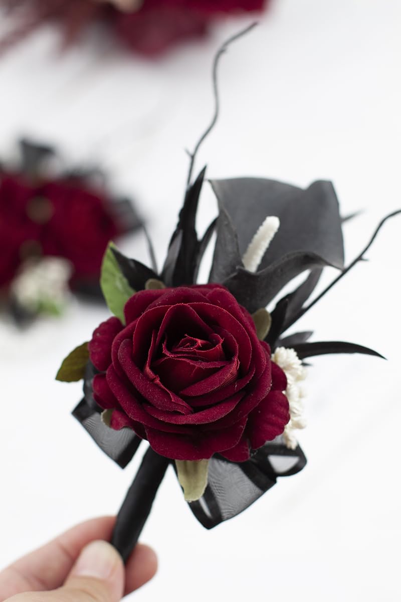 Floinla wristlet corsage showing elastic pearl-embellished bracelet