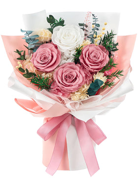 Flomoon Forever Flowers bouquet in dusty pink for long-lasting beauty in any room
