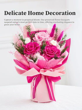 Flomoon long-lasting real roses, durable centerpiece