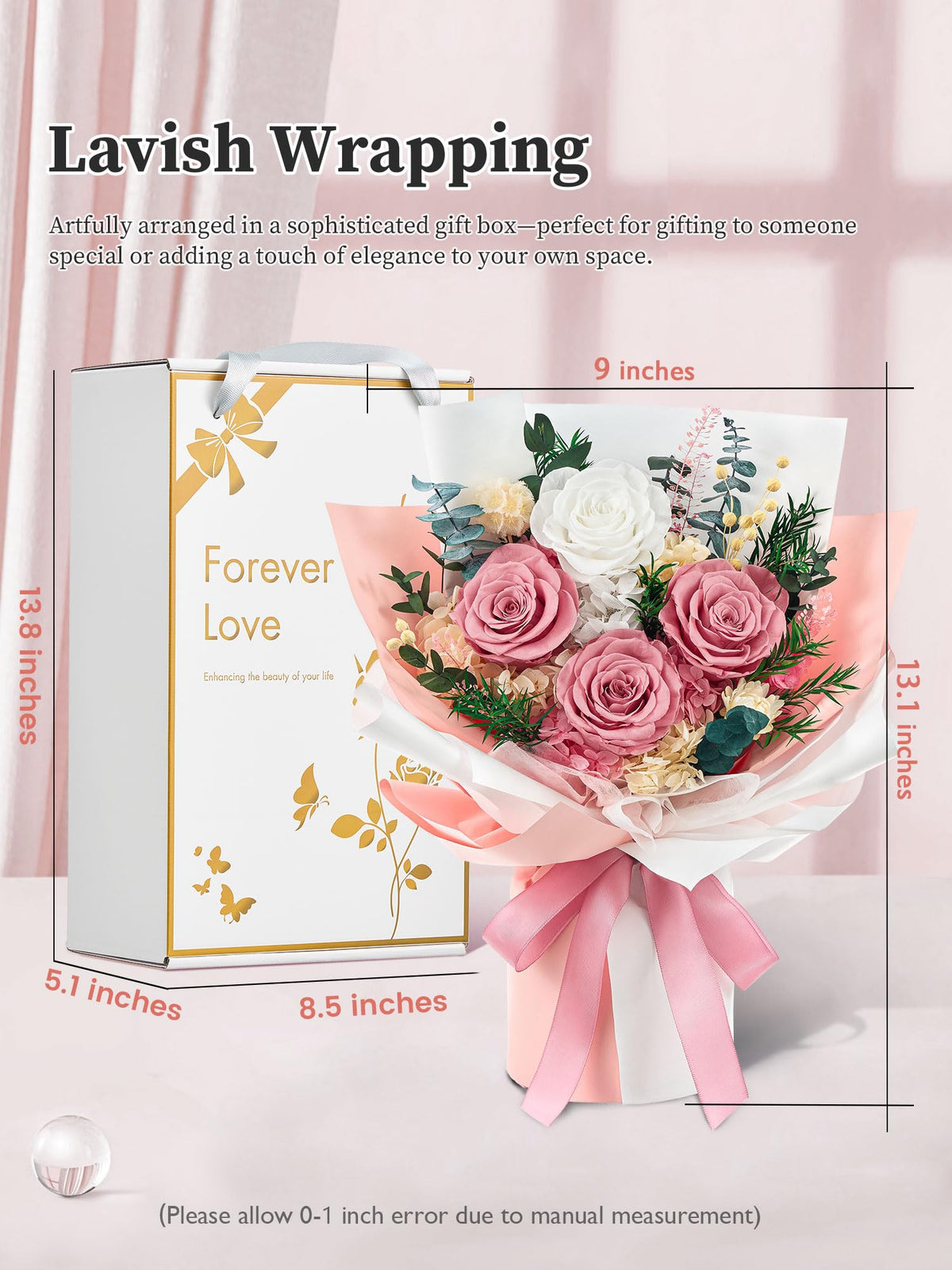 Flomoon preserved roses handmade bouquet showcasing enduring color and quality