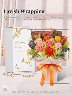 Flomoon preserved roses orange closeup highlights long-lasting elegance for special occasions.