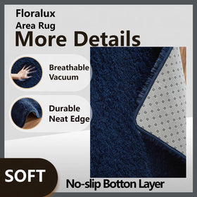 Floralux rug with non-slip backing stays in place on hardwood or tile