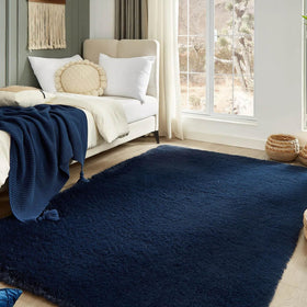 Floralux soft fluffy shag 5x7 area rug for plush underfoot