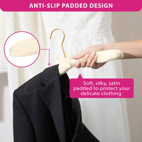 Dimensions of Florida Brands hanger: 7H x 15.5W x 1.25D for garment support.