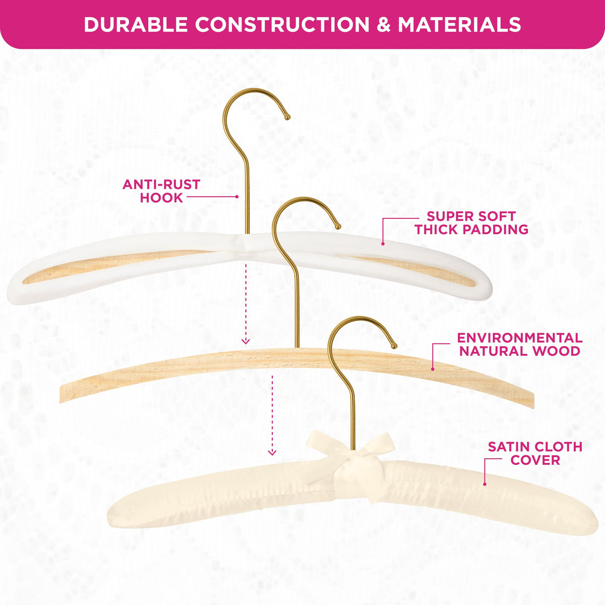 Luxurious Florida Brands hanger detail elevating closet aesthetics.