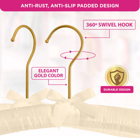 Close-up of satin texture on Florida Brands padded hanger.