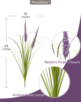 FlorisDecor faux lily turf purple flower spikes brighten edging