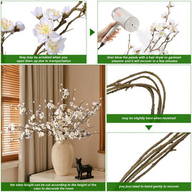 Florisso white silk blossoms creating a refined dining centerpiece
