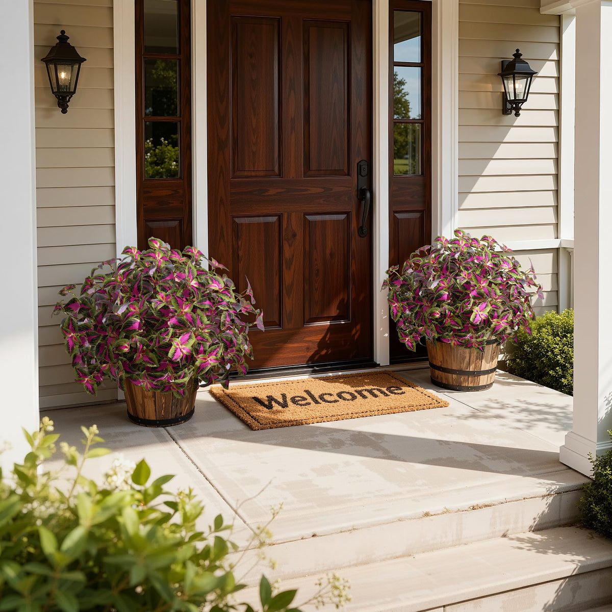 Florisso bendable stems coleus plants allow easy arrangement in planters.