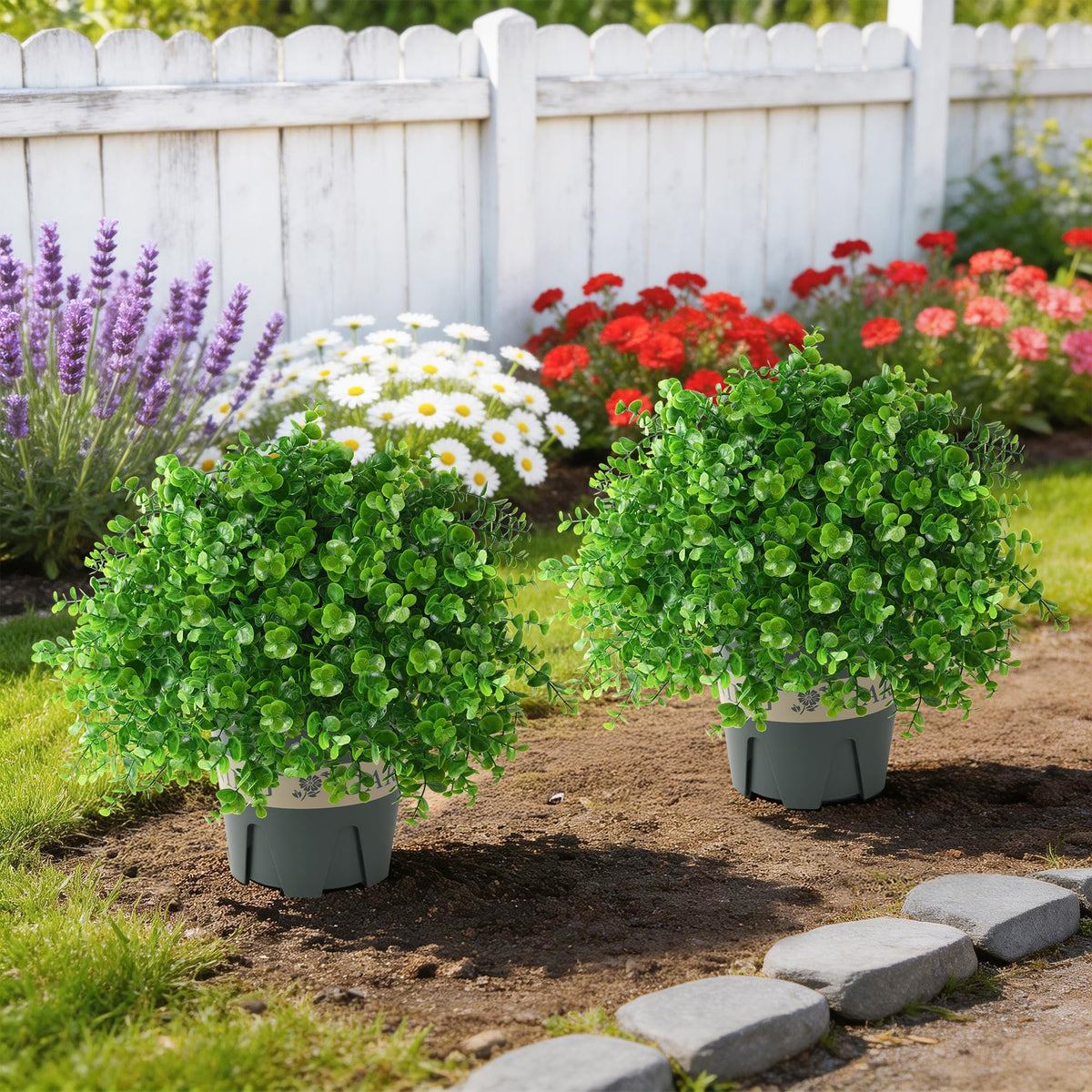 Florisso boxwood topiary outdoors on porch or garden for versatile decor