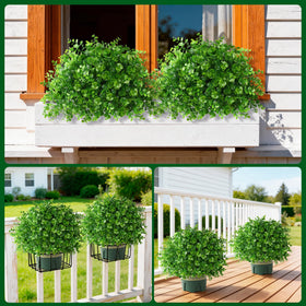 Florisso two-pack topiary display creates symmetrical entryway accent