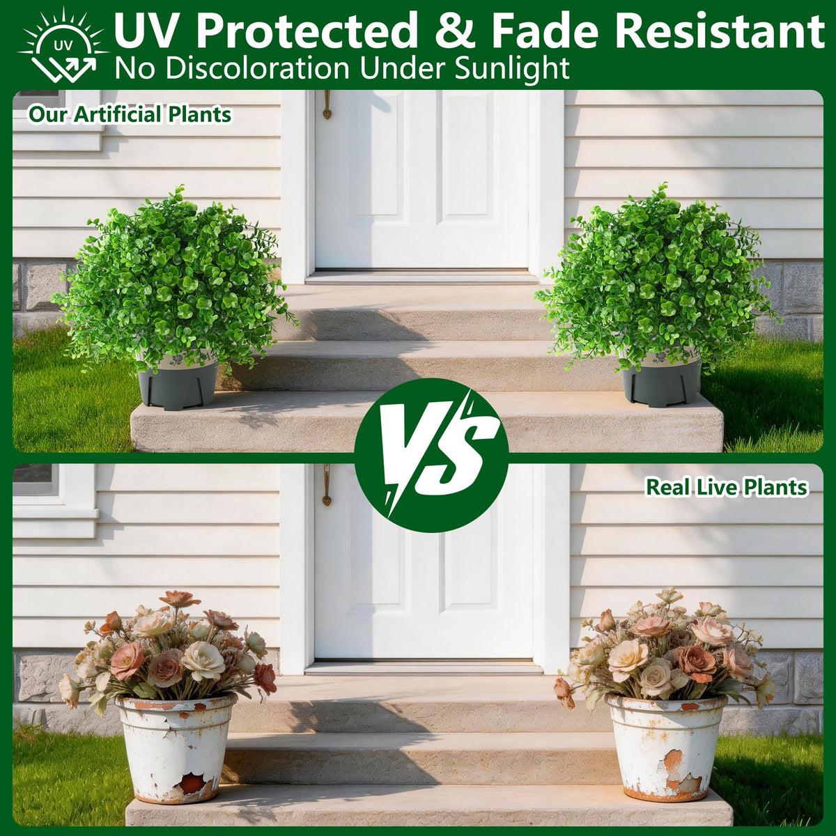 Florisso UV protected boxwood topiary leaves resist sun fading