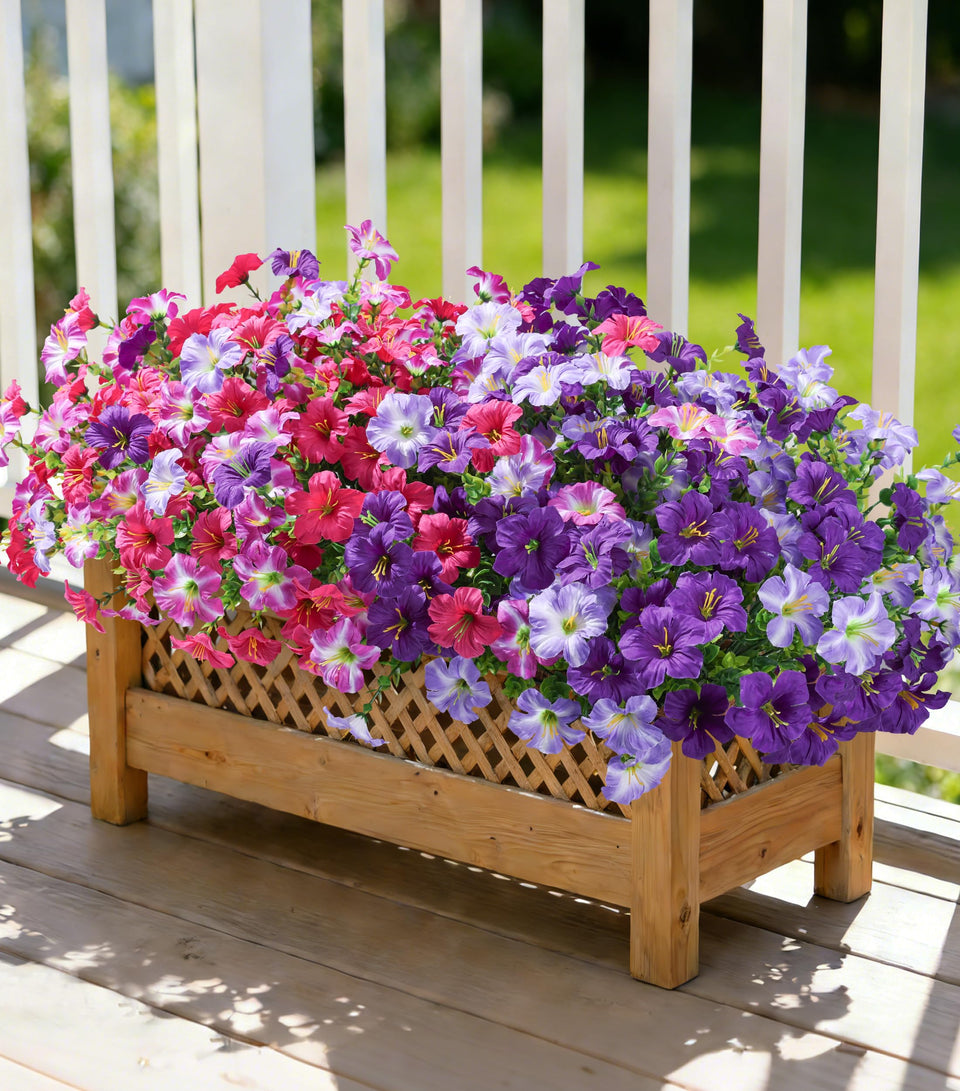 Florisso outdoor artificial morning glory with eucalyptus look for durable outdoor decor