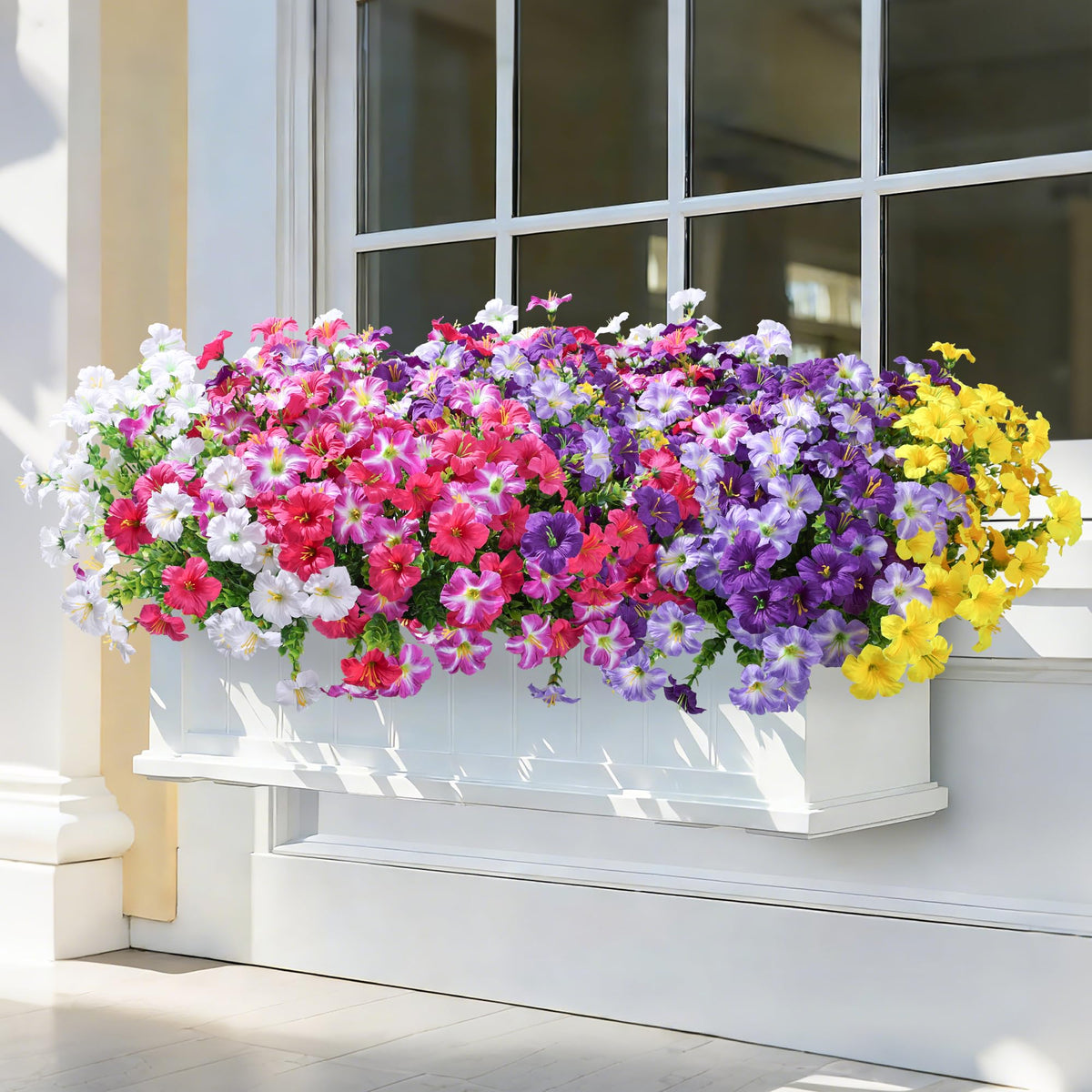 Florisso outdoor fake flowers for porch decor, weather-resistant and maintenance-free