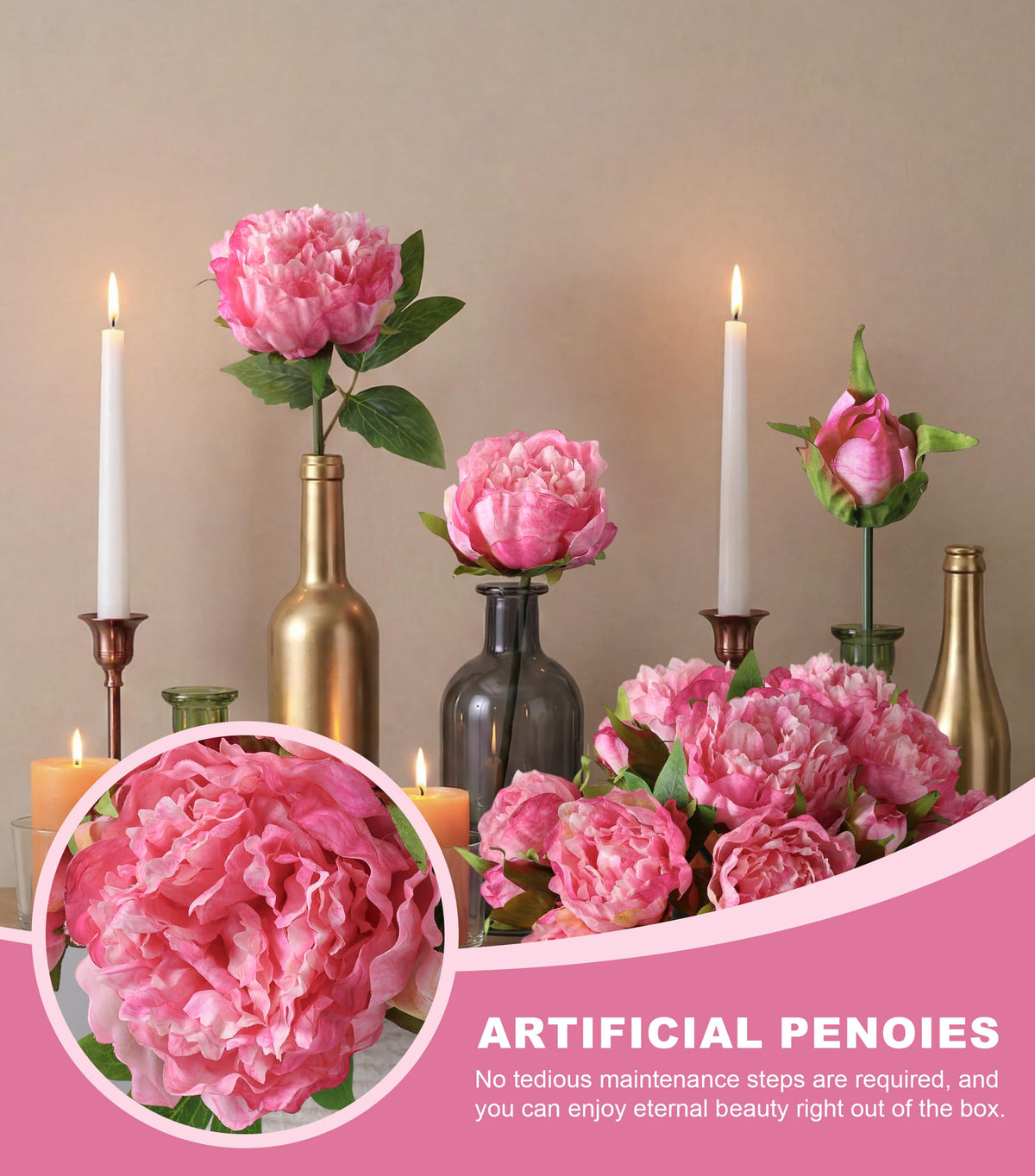 Florisso Pink Peony medium bloom close-up highlights detailed petals