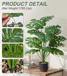 Florisso tall indoor faux monstera boosts room height and style.