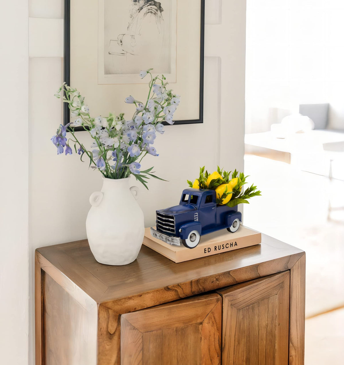 FLOROAD mini centerpiece truck adds color and charm to countertops.