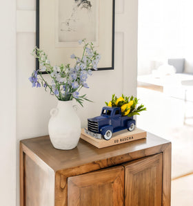 FLOROAD mini centerpiece truck adds color and charm to countertops.