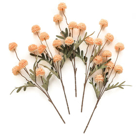 Floroom apricot peach faux silk mums bundle adds soft texture to wedding centerpieces.