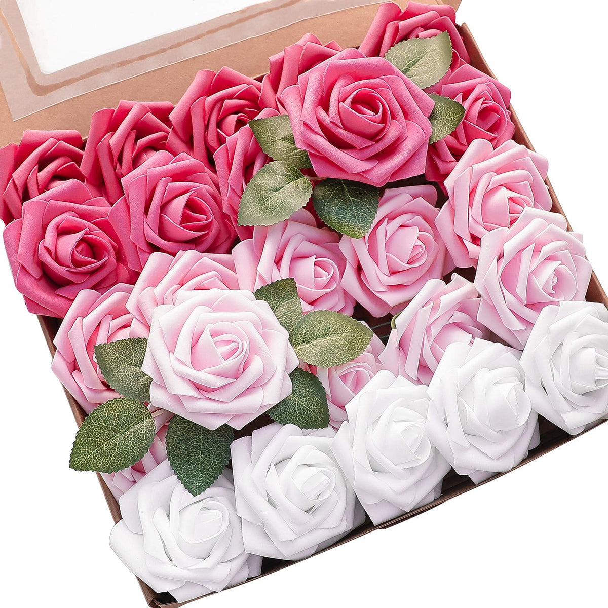 Floroom artificial roses 25pcs blush ombre blooms ideal for DIY bouquets