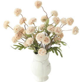 Floroom beige faux silk mums bundle with stems for realistic wedding bouquets.