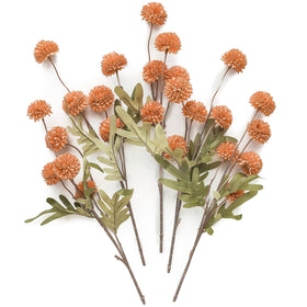 Floroom burnt orange faux silk mums with stems for lifelike mini chrysanthemums in centerpieces