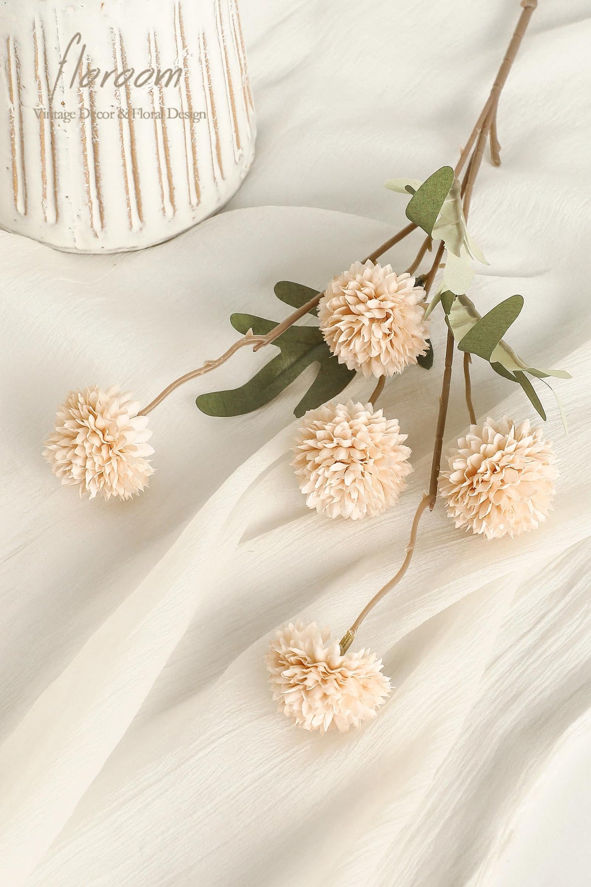 Floroom beige silk mums for chic DIY centerpieces and versatile decorations.