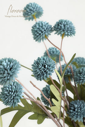 Floroom dusty blue mums DIY bouquet accents with flexible stems for creative decor