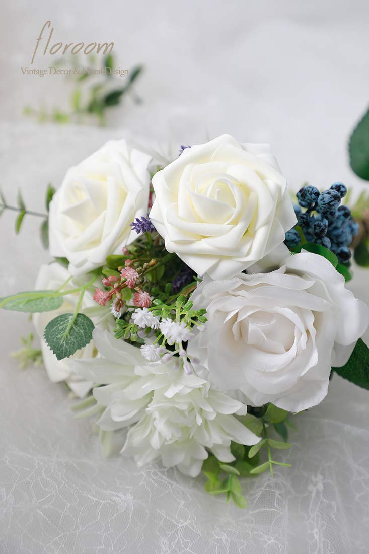Floroom Ivory Foam Rose bouquet idea demonstrates simple DIY wedding decor