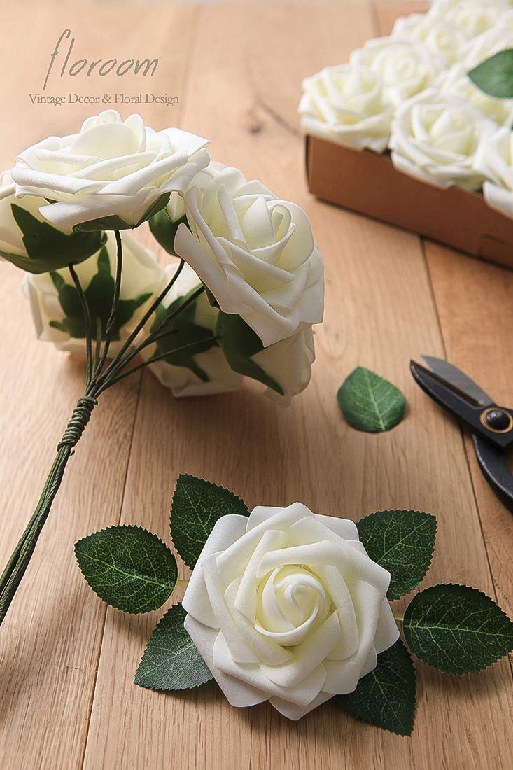 Floroom Ivory Foam Rose boutonniere example for timeless bridal accents