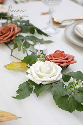 Floroom Ivory Foam Rose centerpiece showcases versatile table decor options